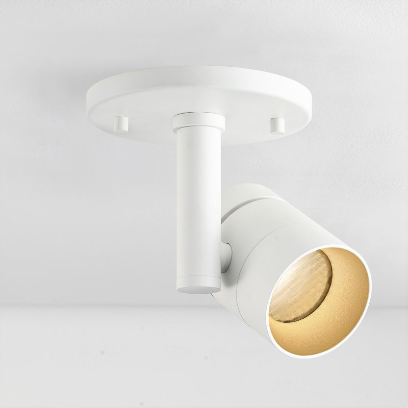 Matte White Adjustable LED Spotlight with Aluminum Finish