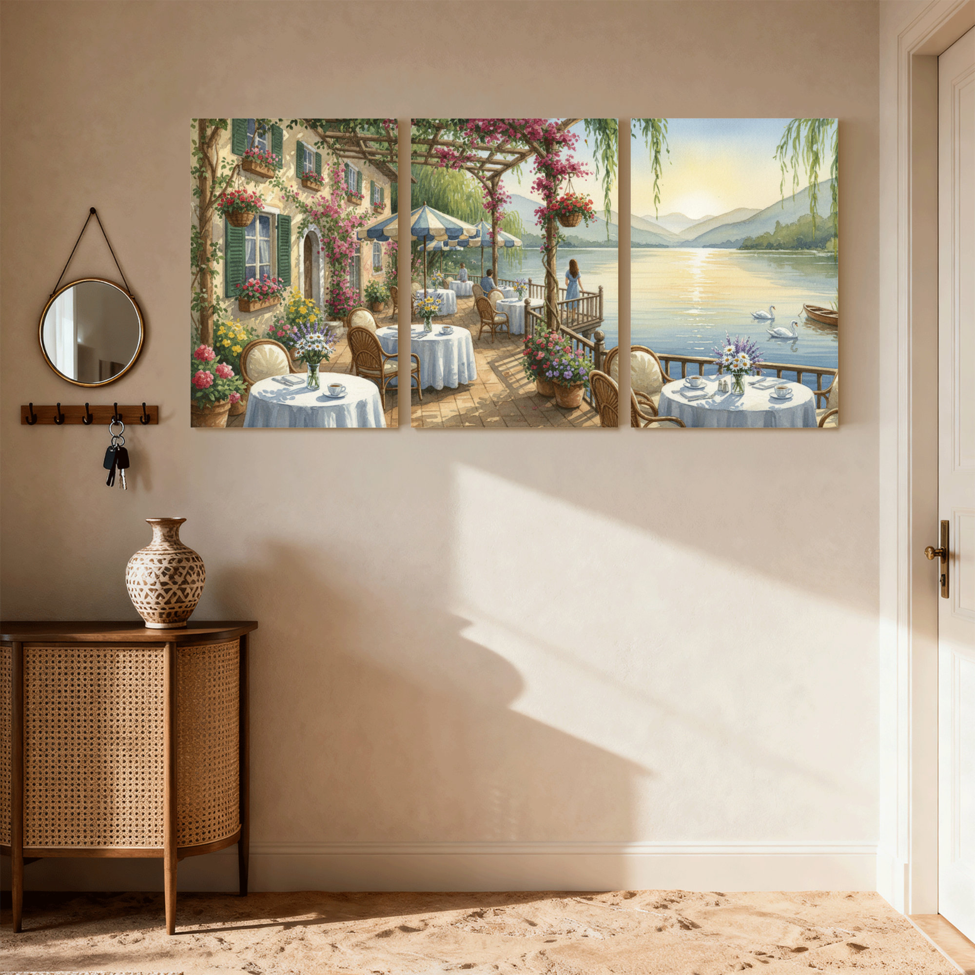 Winston Porter Scenic &Cityscapes Romantic Garden Cafe Lake View Set of ...