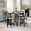 Table et chaises de salle à manger 5 pièces, 1 table à hauteur de comptoir et 4 tabourets de bar, ensemble de meubles de cuisine moderne, équipé de chaises rembourrées, table de salle à manger compacte avec une texture semblable au marbre, convient aux meubles de salon, de bar et de cuisine-136050201