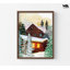 «Snowy Scenary Rustic Christmas Forest», reproduction d'art de chalet de ski, idée de cadeau de Noël chalet d'hiver, décor de station de ski de Noël