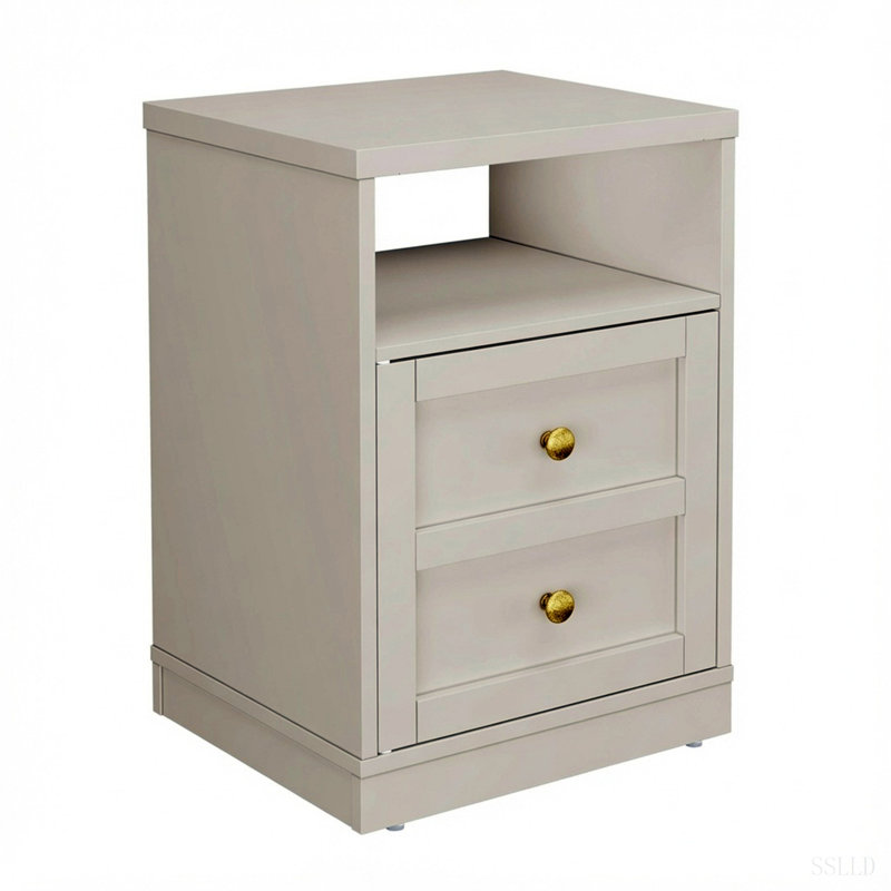 Table de chevet moderne en bois avec porte et tablette de 15,7 po de largeur avec porte et tablette