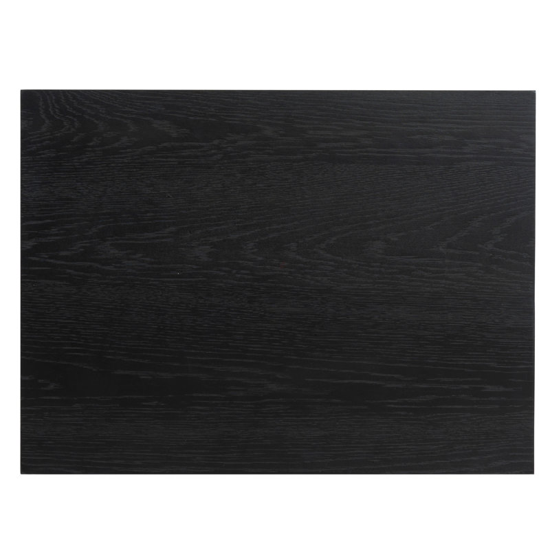 Riabelle Wood 2 Drawer Nightstand, Black