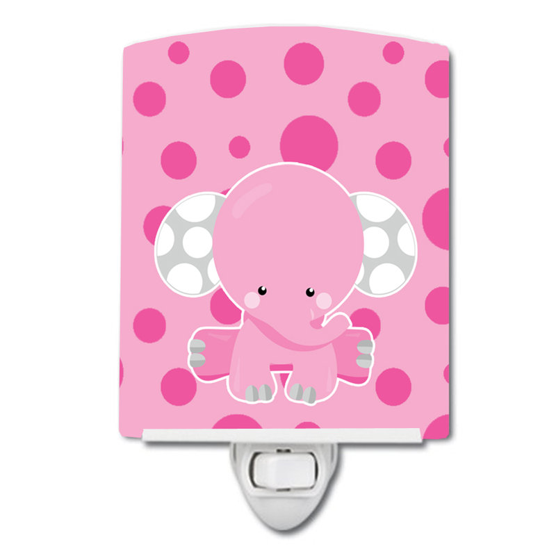 Elephant with Polka Dots Ceramic Night Light