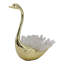 Élégant objet de sculpture décoratif cygne assis avec des ailes d'inspiration cristal pour la décoration intérieure - Décoration de table glamour pour la décoration du salon - Or et transparent