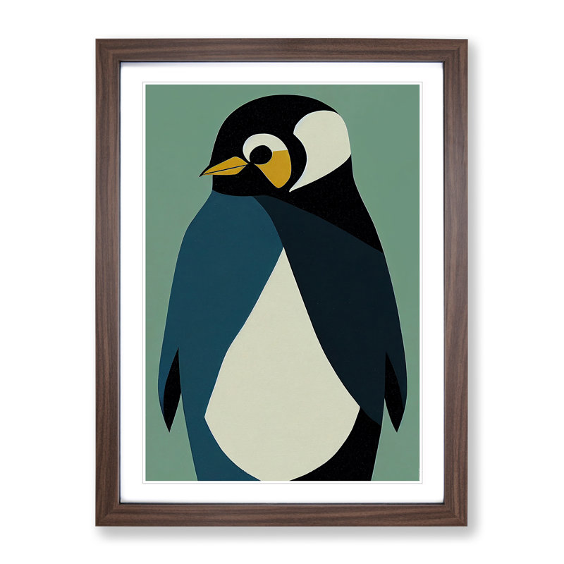 Penguin in Abstract No.4 - Framed Print, 46cm H x 34cm W x 2cm D