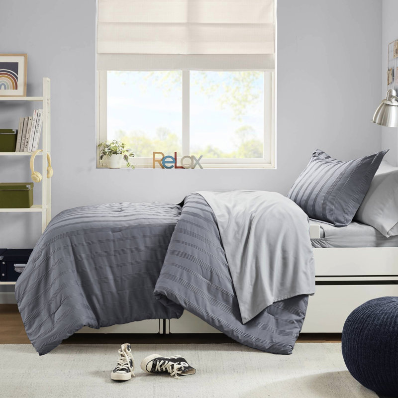 5 édredons avec motif tissé, bourre respirante et rideaux pour les chambres d'adolescent