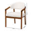 Chaise de salle à manger Baxton Studio Biana Boucle - Fauteuil d'appoint rembourré moderne, crème, design minimaliste