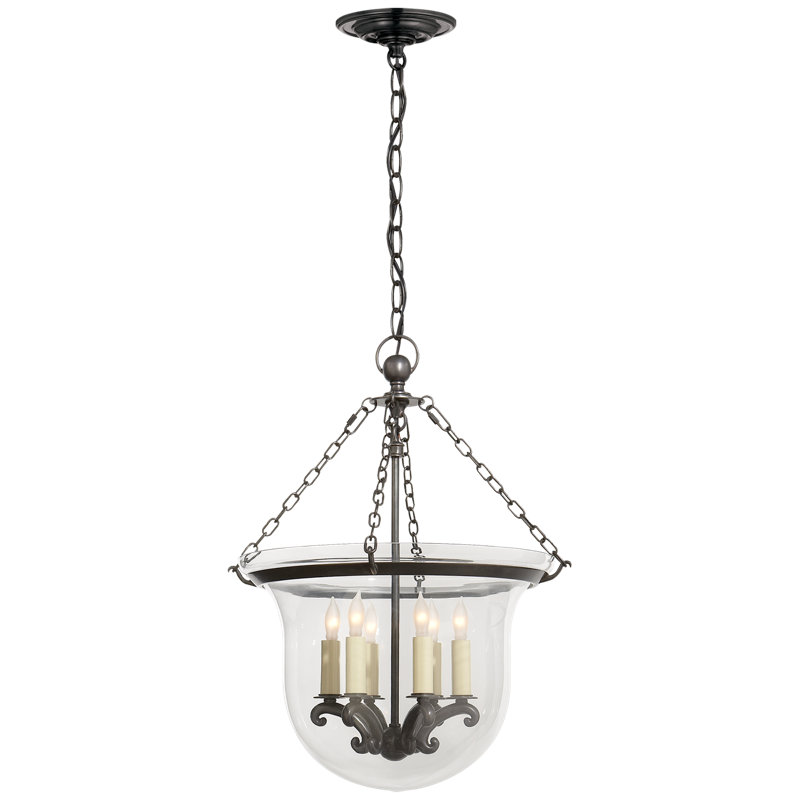 Chapman & Myers Country Bell Jar Lantern, Bronze, 21" H x 15.5" W x 15.5" D