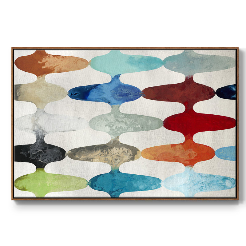 Toujours fluide, H 27 po x l 41 po x P 2 po, Toile encadrée noyer flottant