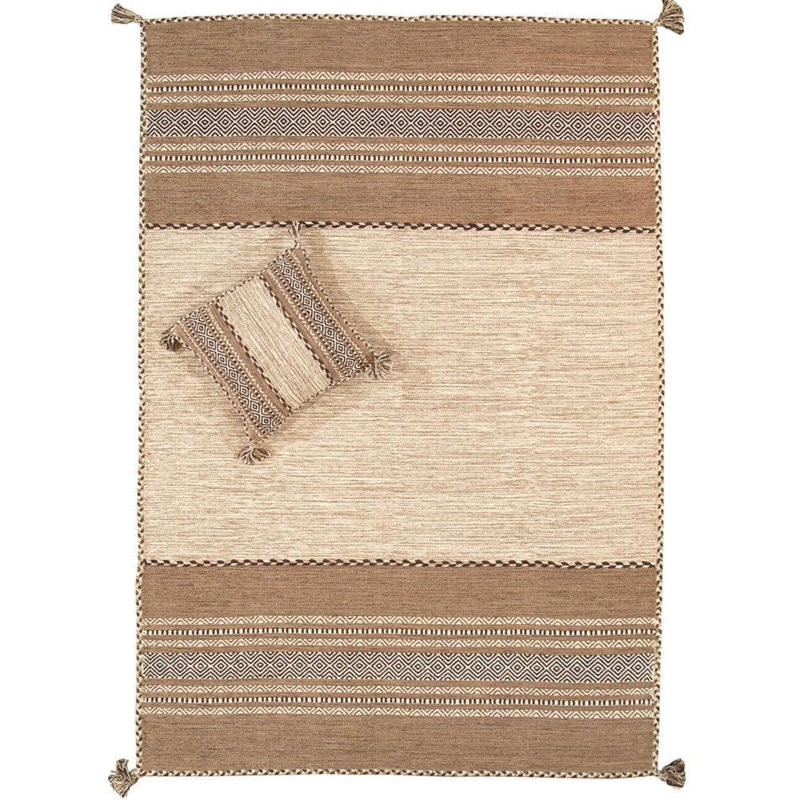 Striped Area Rug in Ivory