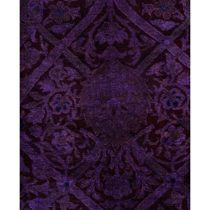 Overdyed One-of-a-Kind 2' 7" X 12' 9" Hand Knotted Area Rug