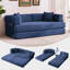 Canapé-lit convertible 5 en 1, canapé-lit modulable en velours côtelé de 200 cm avec structure fixe et mousse haute densité, canapé-lit futon pliable pour salon, chambre, petits espaces, bleu-1676966743