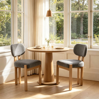 Chaises de salle à manger rembourrées en bois massif (ensemble de 2), chaises de cuisine et de salle à manger de style campagne moderne