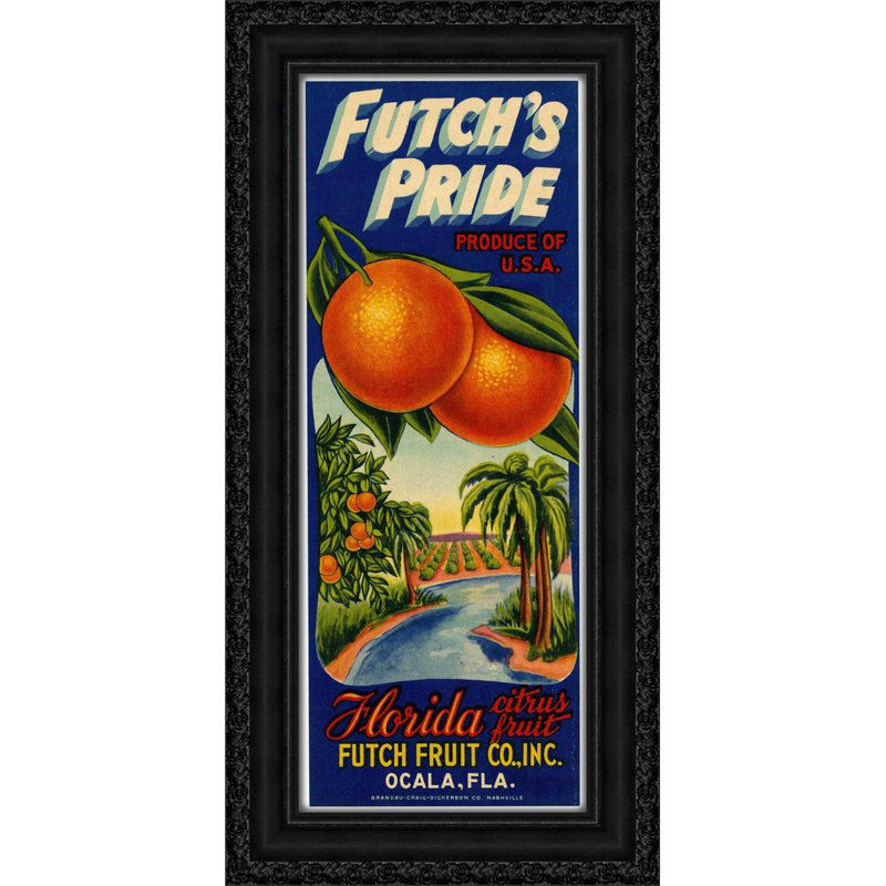 Étiquette d'agrumes Futch's Pride (1930-1950), H 24 po x l 12 po