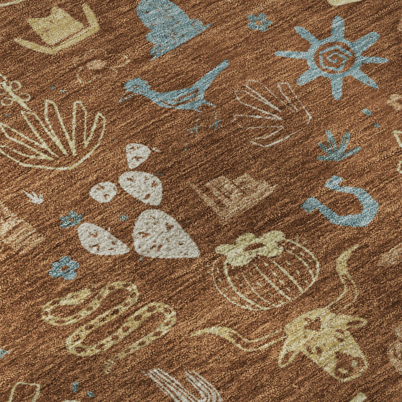 Tapis de qualité supérieure lavable à la machine Villers, Paprika, 5 pi x 7 pi 6 po