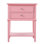 Table de chevet contemporaine avec tablette ouverte rose