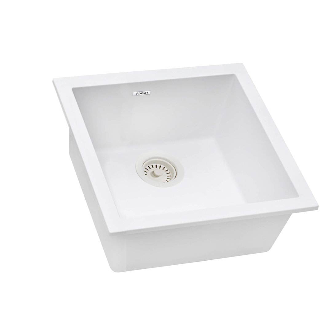 Ruvati 17 x 17 inch Granite Composite Quartz Undermount Single Bowl Wet Bar Prep Sink Ruvati