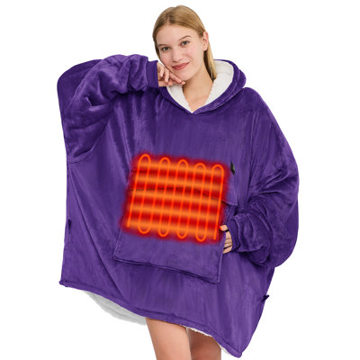Surdimensionné en sherpa chauffant pour adultes