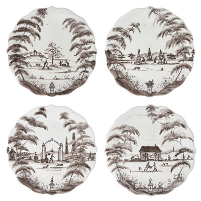Country Estate Party Plate Assorted Set/4 - Flint Gray -  Juliska, CE63S4/94