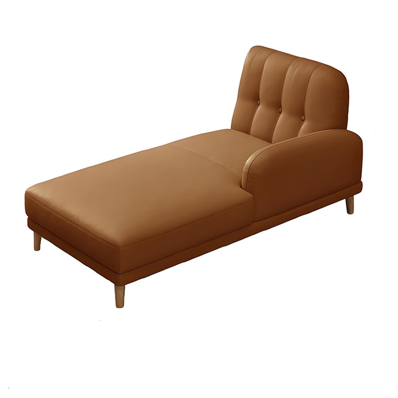 Chaise longue inclinable en simili cuir, Accoudoir à gauche (vu de face), Fauve
