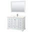 Ensemble de meuble-lavabo autoportant simple Deborah avec plateau en quartz et miroir-98112338-98112339-98168038