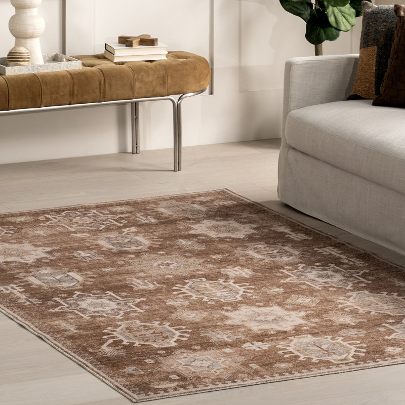 Avalon SpinClean Multi Medallion Machine Washable Area Rug, Rectangle 4' x 6'