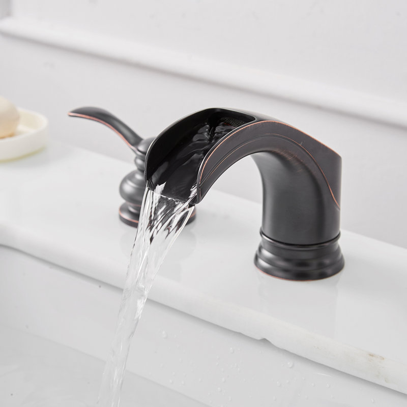 8 In. Waterfall 2-Handle Bathroom Widespread Sink Faucet, Oil Rubbed Bronze