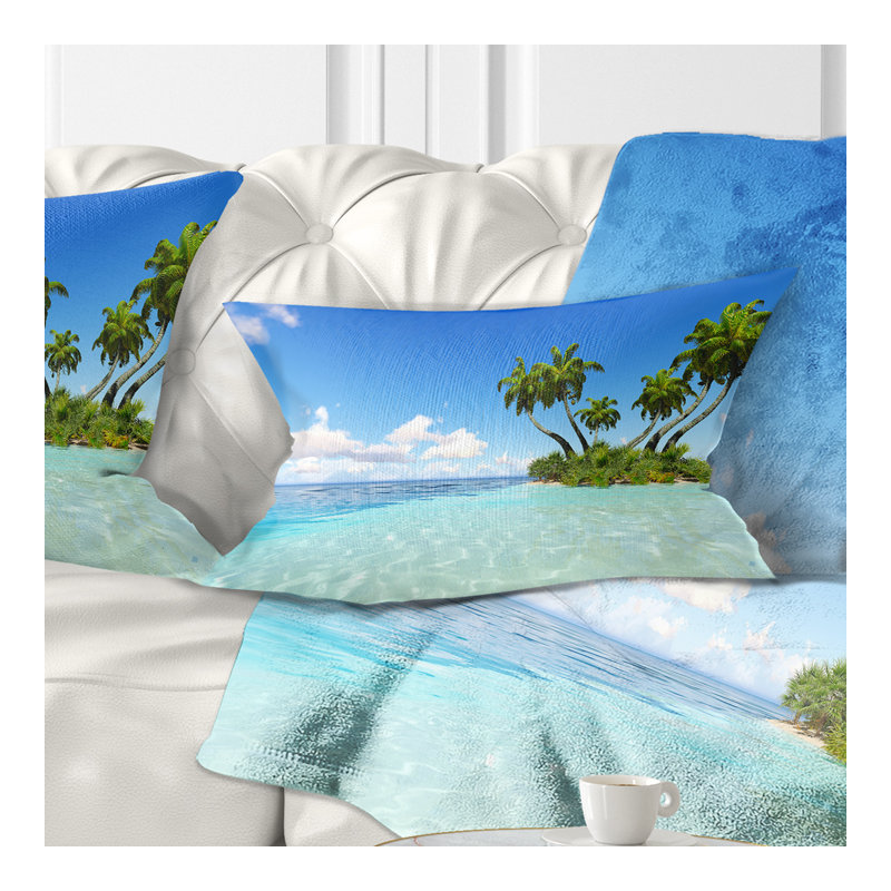 Housse de coussin rectangulaire Coral Island Under Sky Seascape