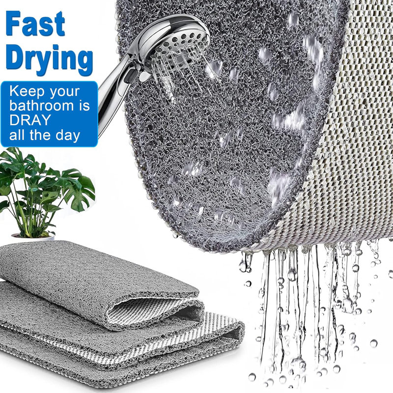 24"x47" Extra Large Non-slip Shower Mat Grey