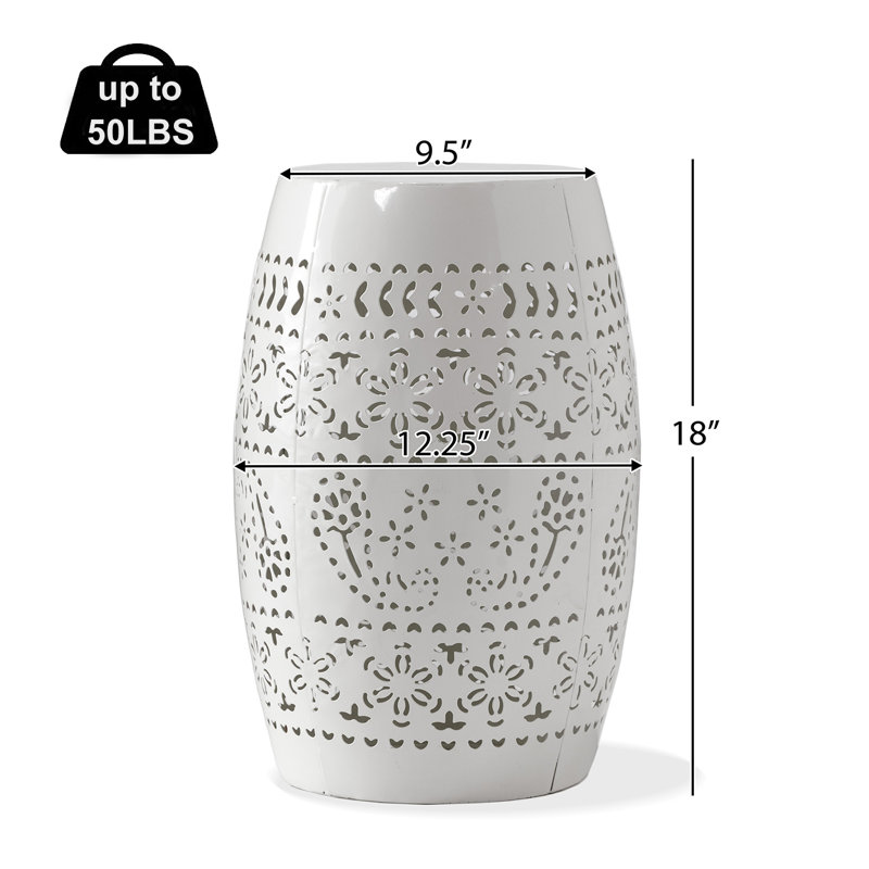 Table d'appoint 12 ", tabouret de jardin décoratif pour table d'appoint moderne, Blanc