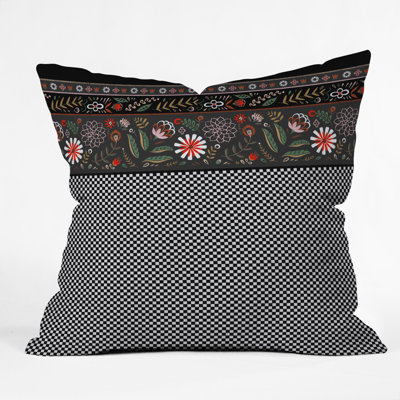 Pimlada Phuapradit Dramatic Floral Stripes Throw Pillow