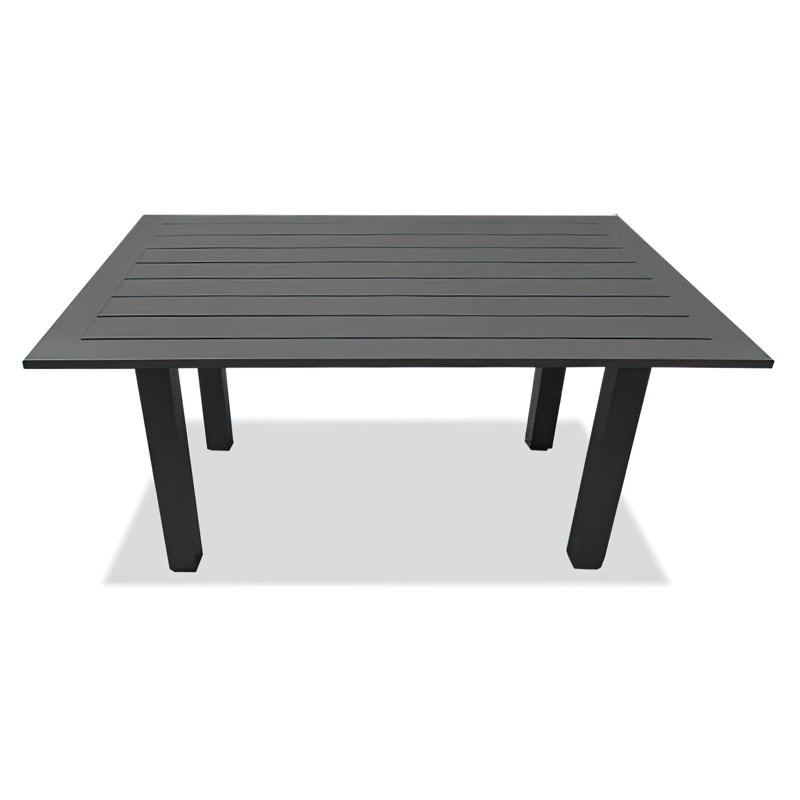 Avetik Rectangular Metal Outdoor Chat Table , 54'' in. W 35.25'' in. D, Slate