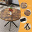 Table de salle à manger ronde Mid-Century moderne brune - 39 po de conception compacte, capacité de 220 lb et pieds réglables (café / bar / cuisine)