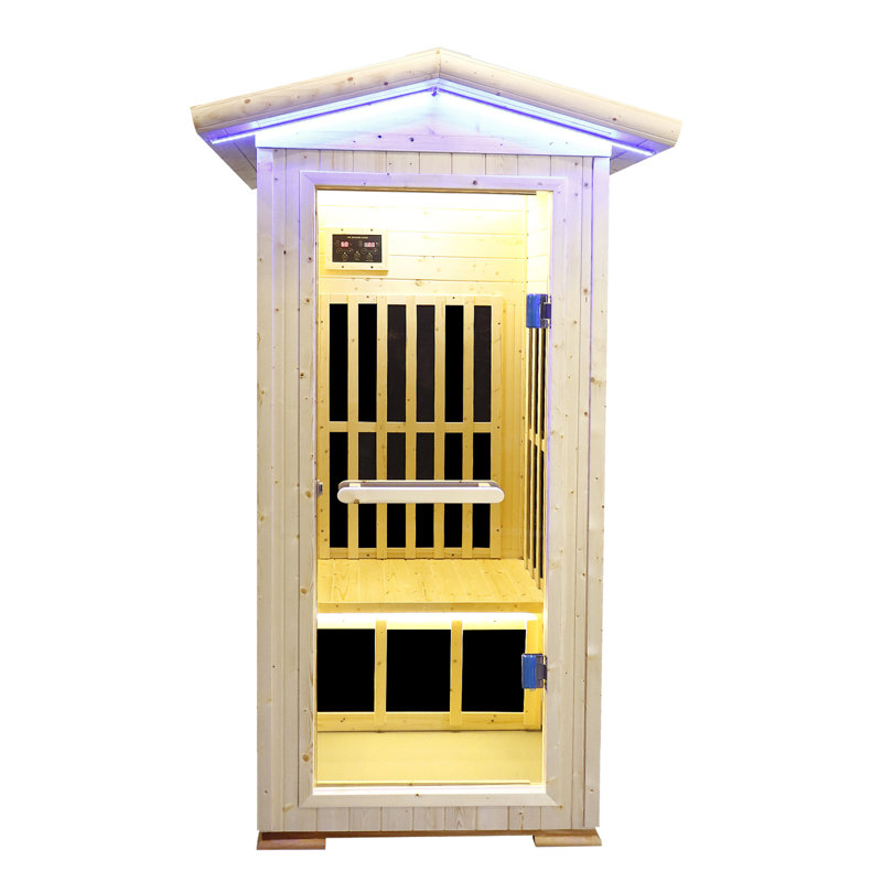 Outdoor Far Infrared Sauna Wooden Saunas Spa 1300W Low-EMF Dry Sauna Room Finland Spruce