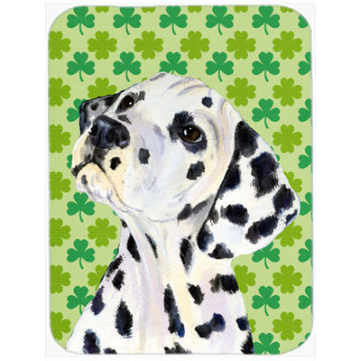 Caroline's Treasures Shamrock Lucky Irish Dalmatian St. Patrick's Day Portrait Glass Cutting Board