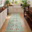 Tapis floral lavable à la machine avec envers en caoutchouc durable pour le salon-130108711-130108713