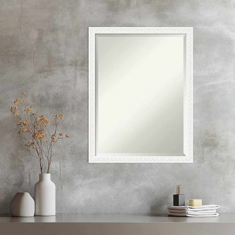 Miroir mural Bethany, 26 po x 20 po, Blanc
