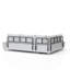 Canapé modulaire réversible noir, surface d'assise confortable, procédure d'assemblage facile, convenant à tout décor de pièce, l 98,4 po / l 70,8 po x P 27 po H 31 po, 7 canapés modulaires noires, pour des agencements personnalisés, sièges semi-fermes, assemblage