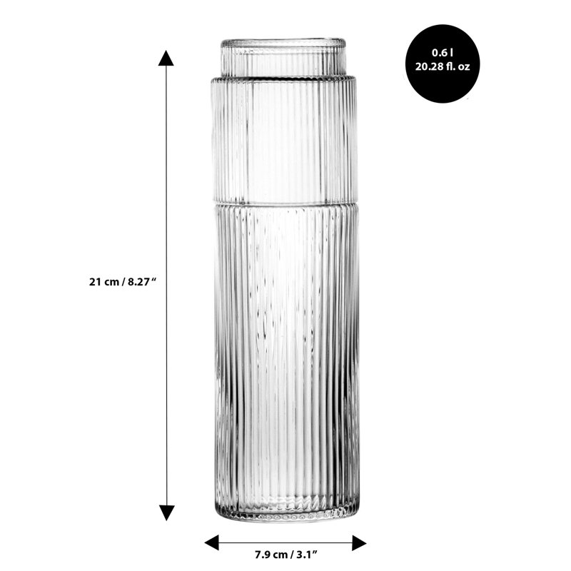 Carafe et ensemble de table en verre Oz., Transparent