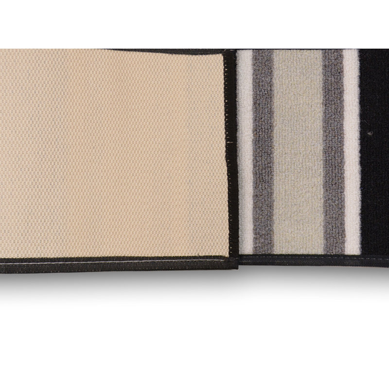 Tapis d'escalier à bordure sur mesure à rayures sur mesure, Beige, Rectangle 2 pi 8 po x 8,5 po