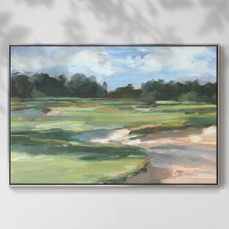 Golf Course Study II, reproduction d'art sur toile, Argent argent, H 25 po x l 37 po