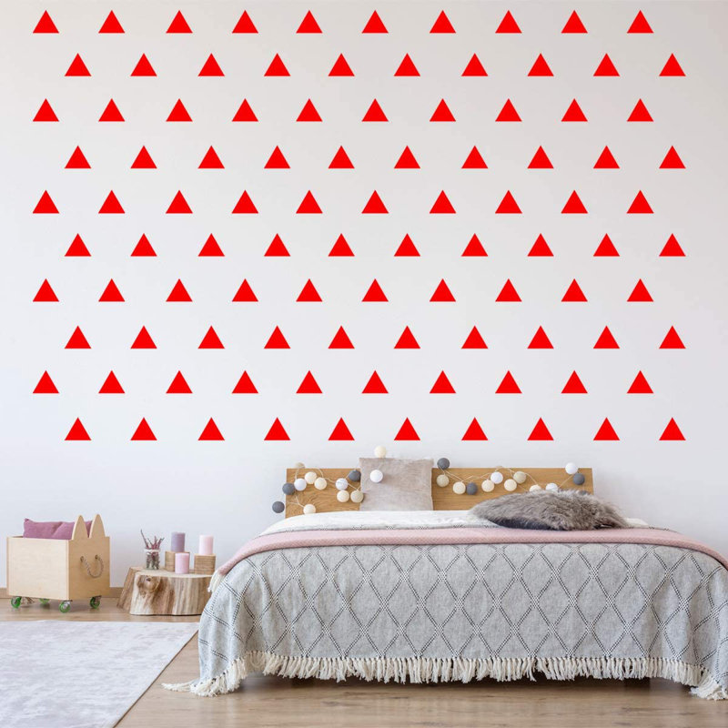 Abstract Non-Wall Damaging Wall Decal, 1.75" H x 2" W x 0.4" D, Red