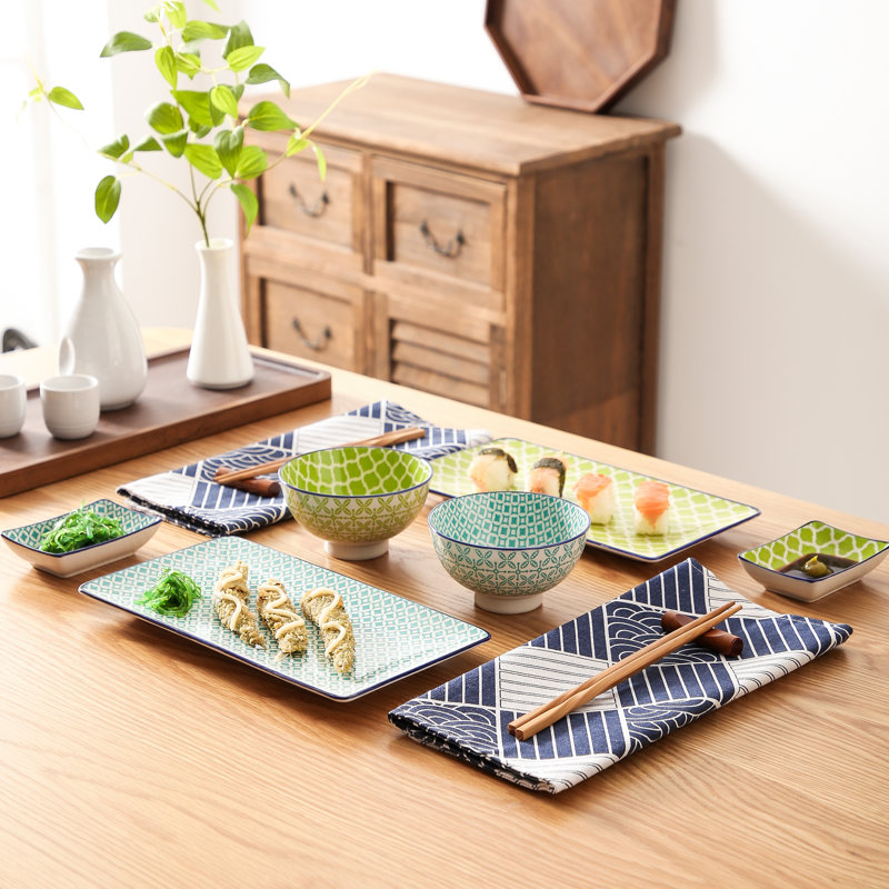Jabary 8 Piece Porcelain China Dinnerware Set - Service for 2