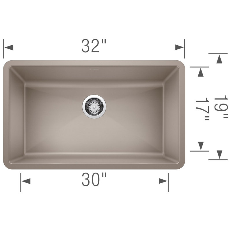 Precis Silgranit 32" Super Single Undermount Kitchen Sink - Truffle, Truffle