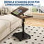 Table C en forme de table mobile avec plateau réglable pour téléviseur de 22,8 pouces et hauteur réglable, noir-1886132938