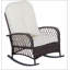 Chaise berçante d'extérieur en osier avec siège large Outsunny