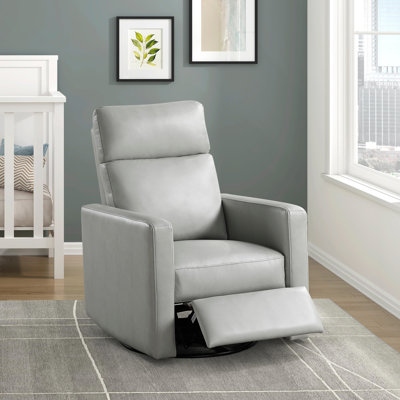 Fauteuil inclinable manuel, 30 po, en similicuir gris, pivotant sur 360 °.