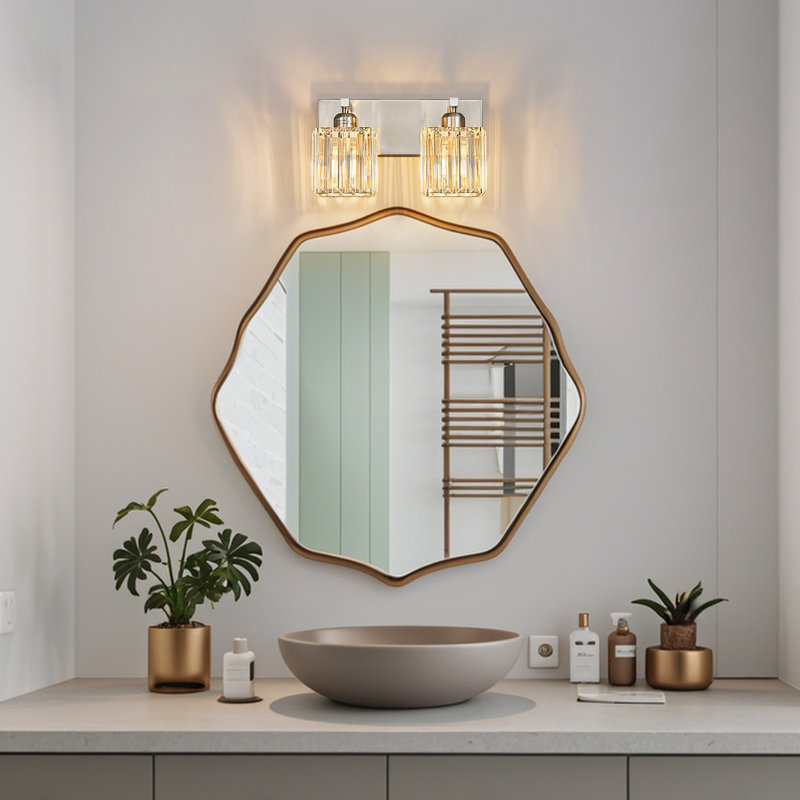 Lanceton Dimmable Vanity Light, 2 Lights, Sand Nickel