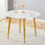 With a clever retractable mechanism, the White Pattern MDF table top and gold metal legs and has a smooth and delicate surface.The unique look creates the sleek silhouette of a modern home.