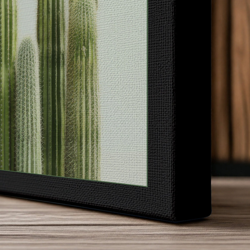 Columnar Cacti Study Botanical - Wrapped Canvas, 24x16 - 61.0 x 40.6 cm, Black Border